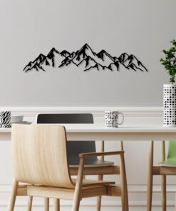 Decorațiune metal Mountain View - 1 | Negru