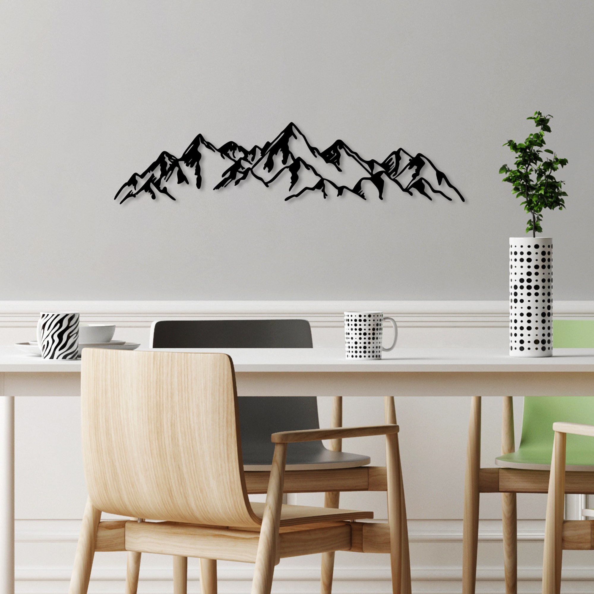 Decorațiune metal Mountain View - 1 | Negru