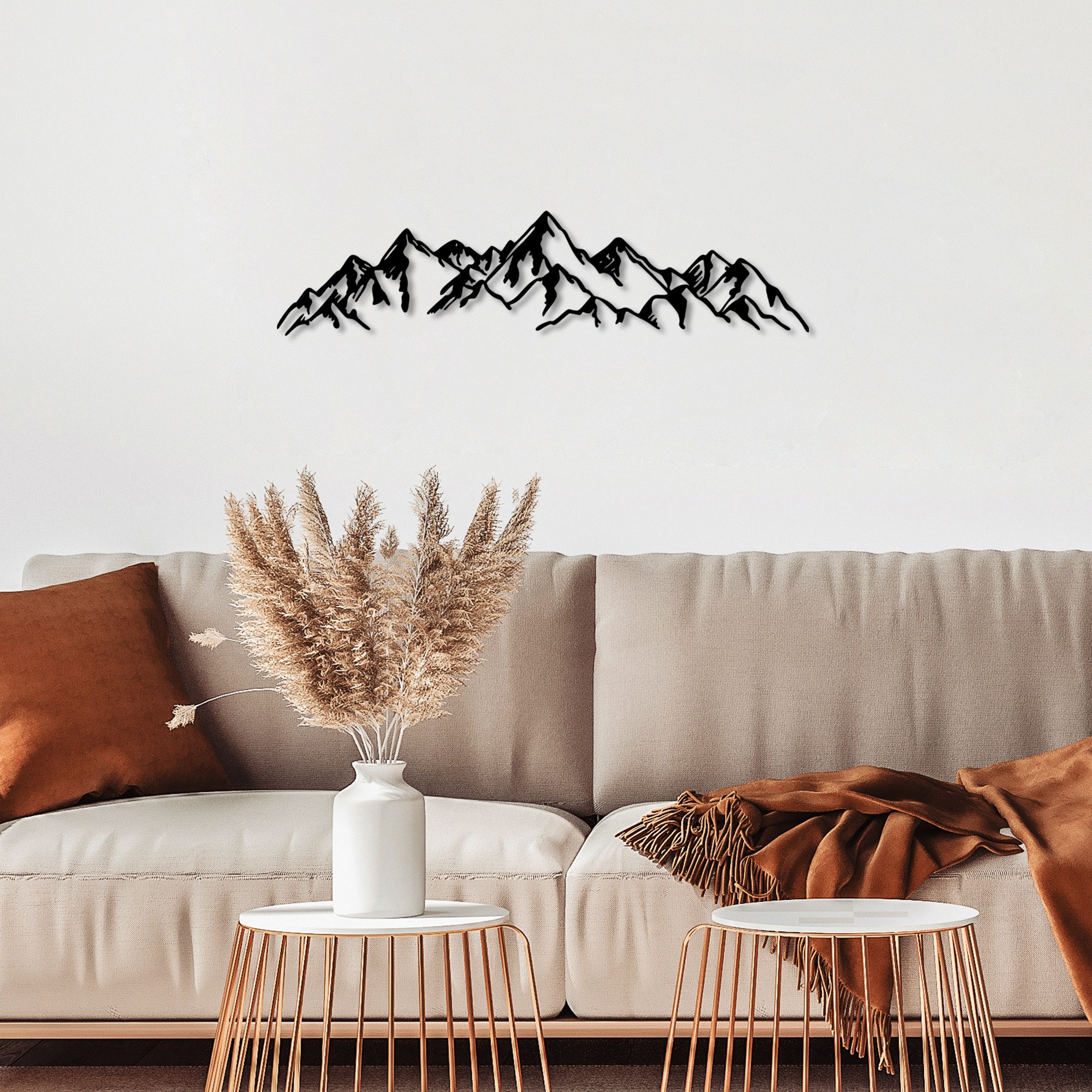 Decorațiune metal Mountain View - 1 | Negru