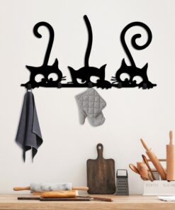 Cuier Hidden Cats | 60 x 37 x 2 cm | Negru