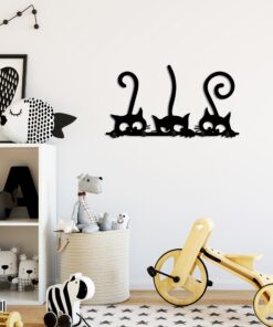 Cuier Hidden Cats | 60 x 37 x 2 cm | Negru