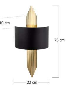 Aplică de perete 616 - A | corp metal | Negru/Auriu