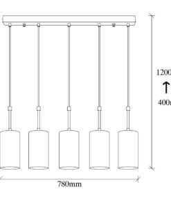 Candelabru Kem - 6386 | 5xE27 | Auriu/Negru
