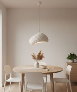 Candelabru Loval-30-Nua | corp metal, abajur fibra de sticla | 32 x 27 x 18 cm | H:30 - 120 cm | 1xE27 | Alb
