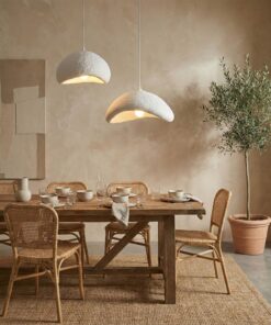 Candelabru Luna-30-40-T-Nua | corp metal, abajur fibra de sticla | H:50 - 115 cm | 2xE27 | Alb
