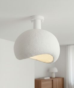 Candelabru Yontu - 15851 | corp metal, abajur fibra de sticla | 34 x 29 x 23 cm | H:33 cm | 1xE27 | Alb