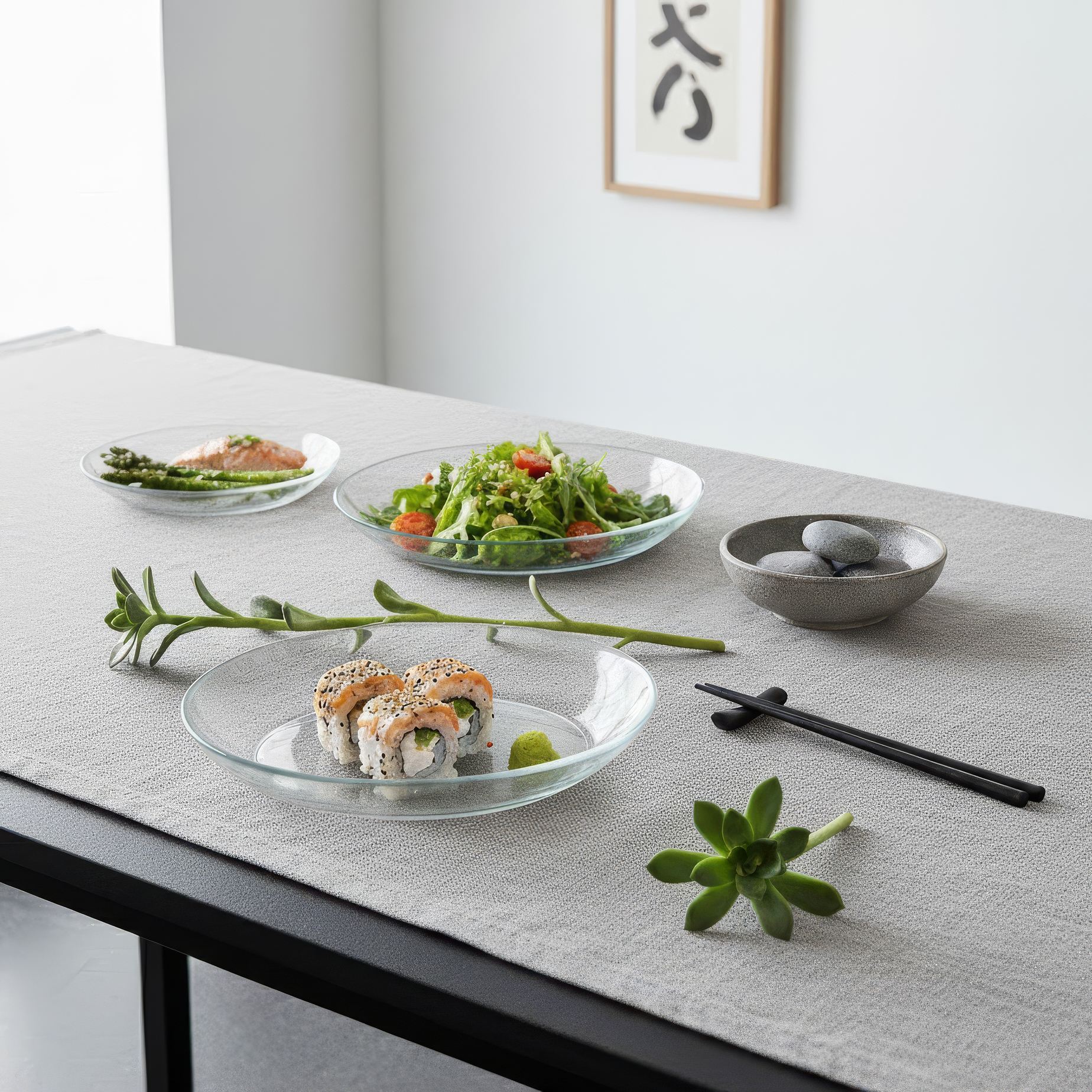 Set farfurii (3 buc) PB-96501 - 896PBH1706 | sticlă 100% | 29 x 22 x 4 cm | Transparent