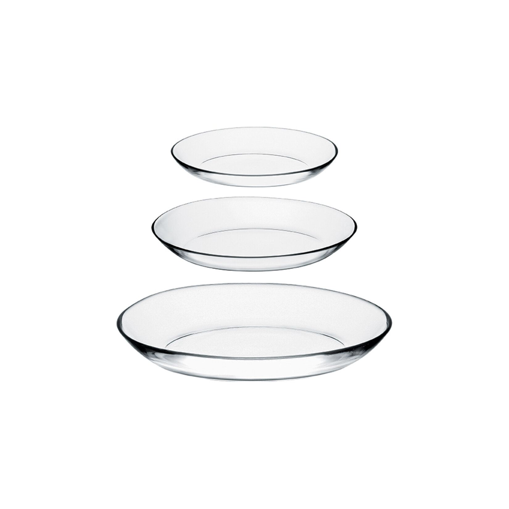 Set farfurii (3 buc) PB-96501 - 896PBH1706 | sticlă 100% | 29 x 22 x 4 cm | Transparent