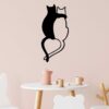 Decorațiune metal Love Cats - 478 | Negru