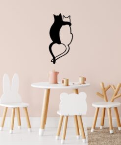 Decorațiune metal Love Cats - 478 | Negru