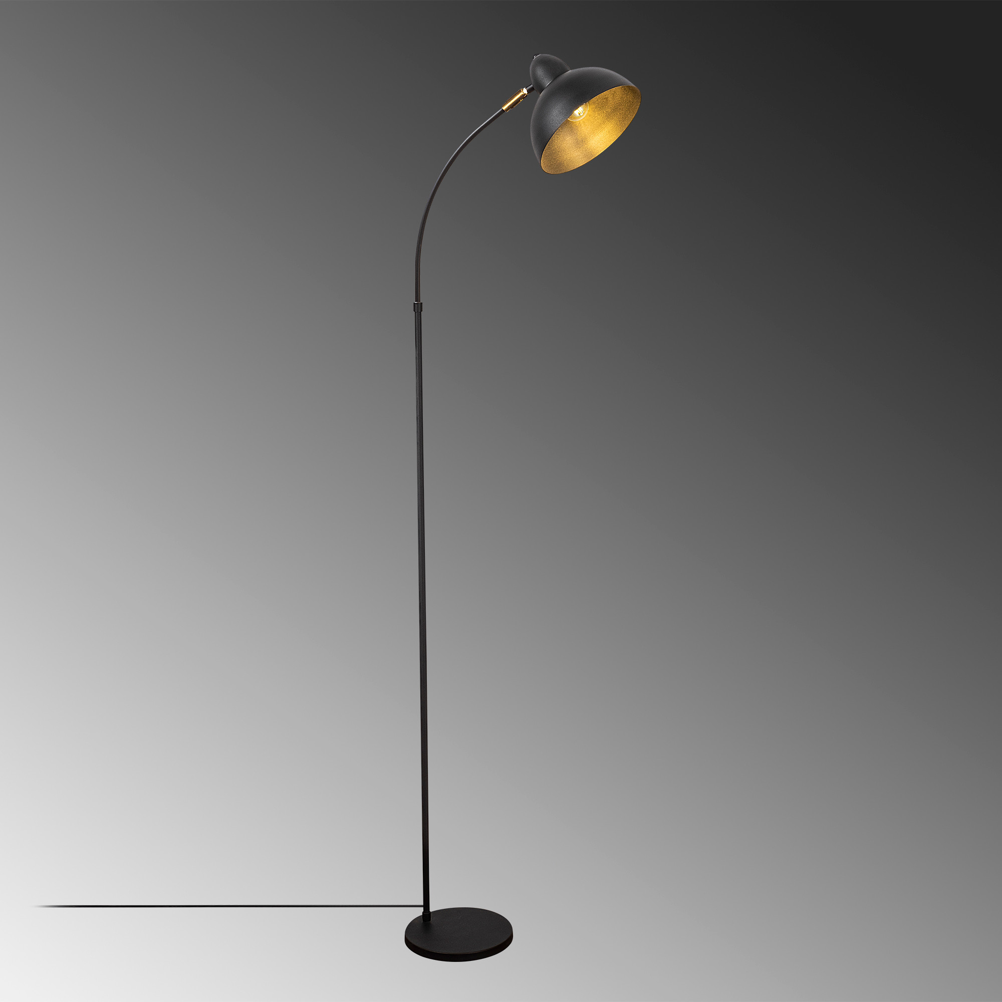 Lampadar Varzan - 10855 | corp metal, metal | H:162 cm | Negru/Antic